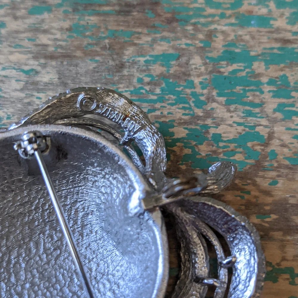 Vintage Sarah Coventry Silver-Tone Apple Brooch Pin with Necklace Pendant